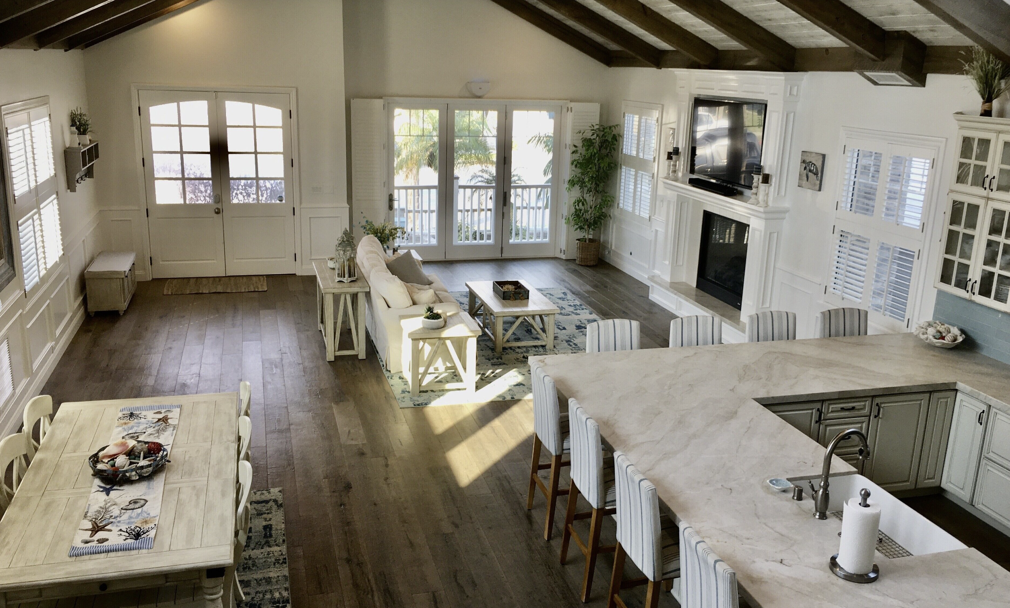 Open concept kitchen and dining